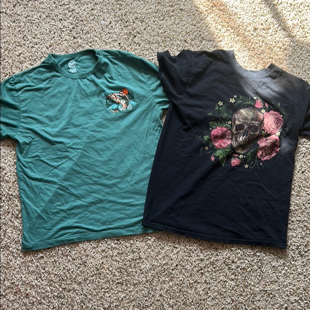 Kids Graphic Tees - Green & Black